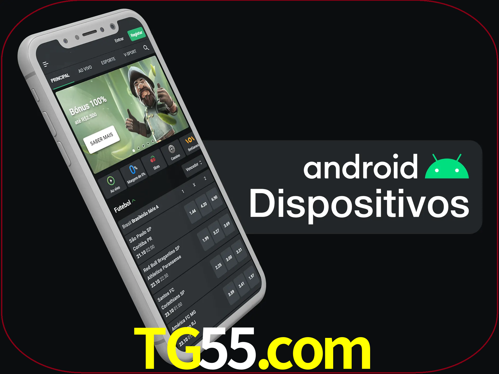 O aplicativo suporta a maioria de todos os dispositivos Android.