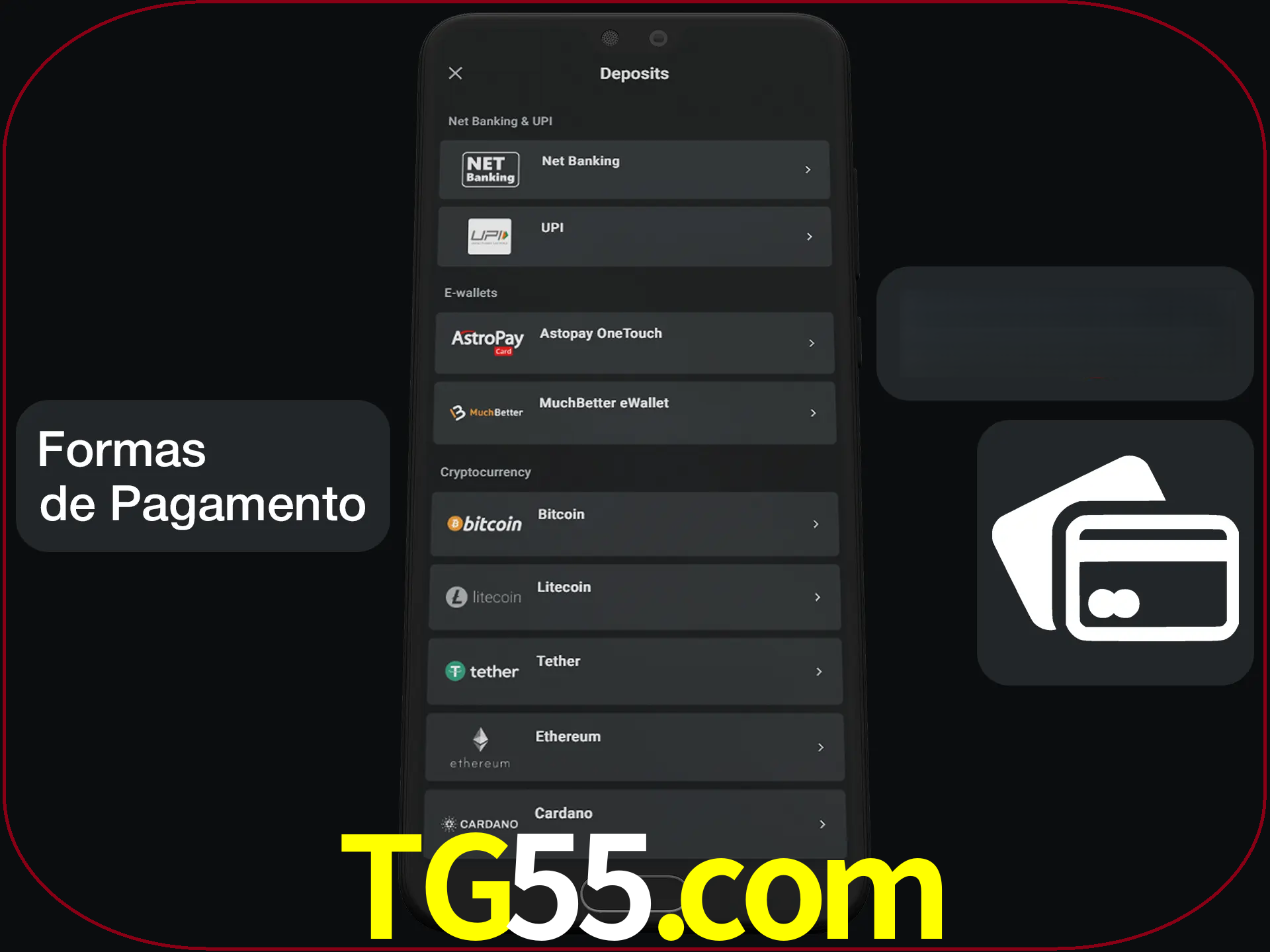 Escolha a forma de pagamento de sua preferência.