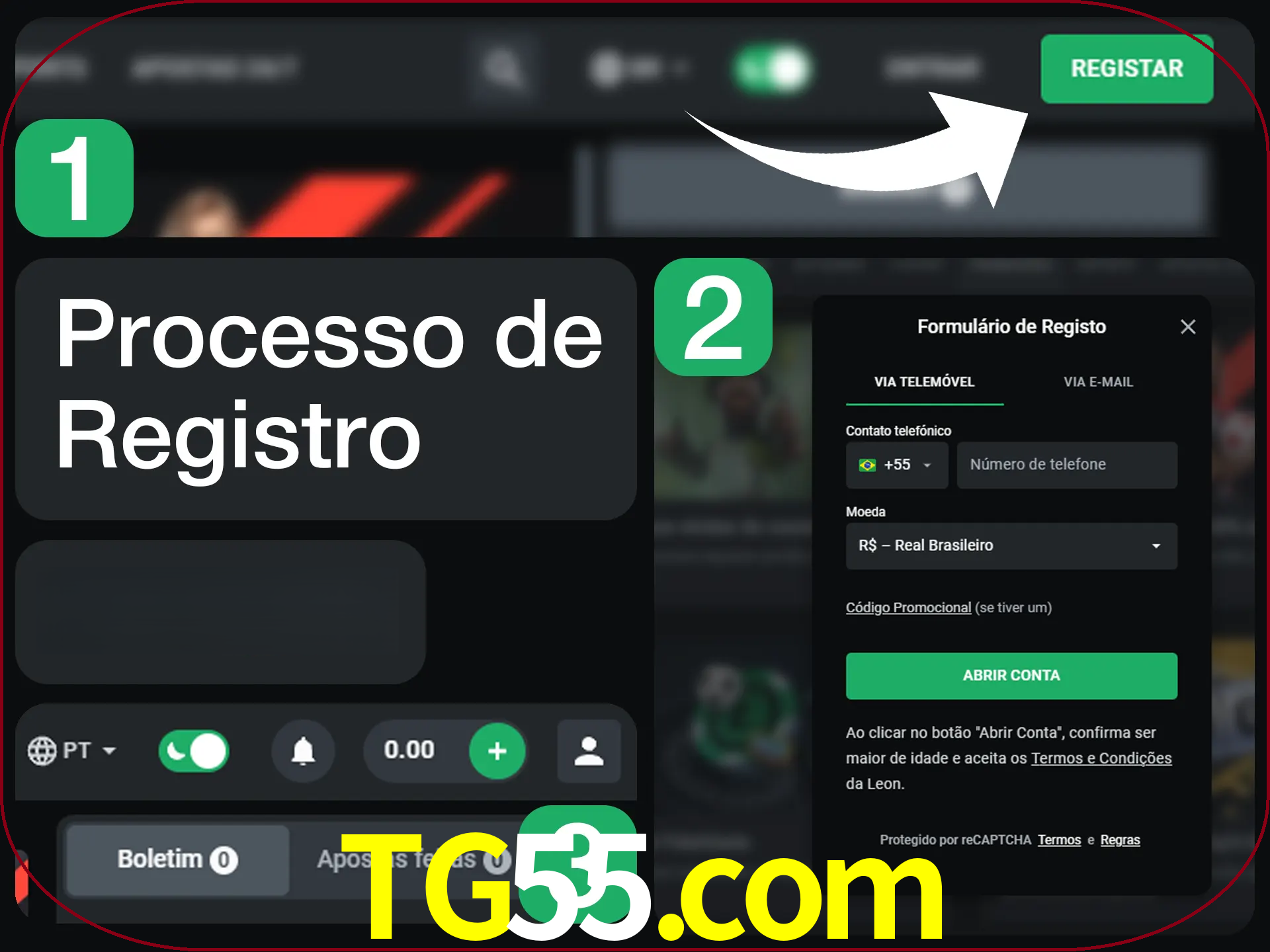 O processo de registro na LeonBet é simples.
